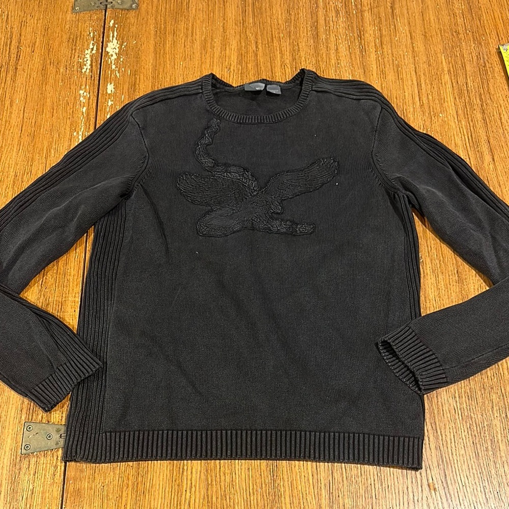 ARMANI EXCHANGE Men’s Eagle Black Sweater